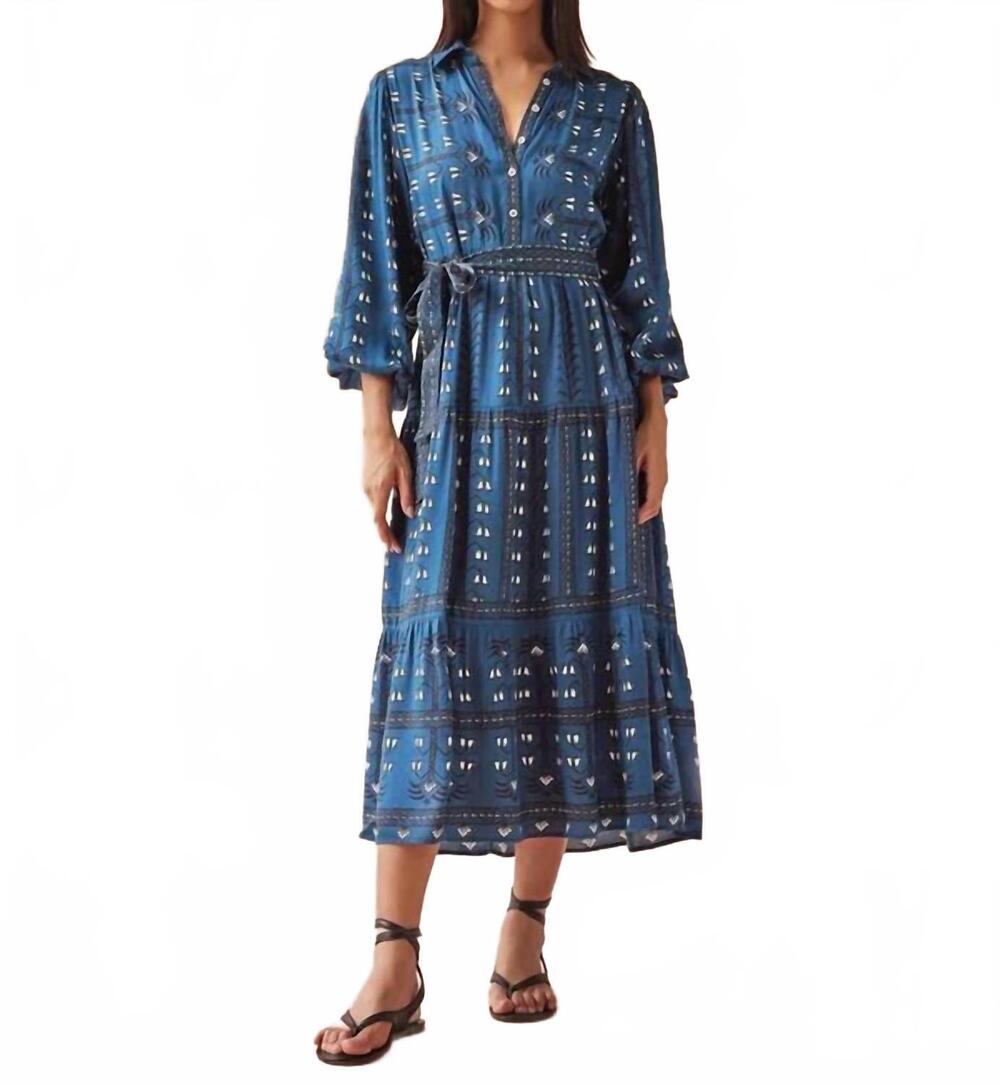 NEW OMIKA emery maxi dress in malva indigo